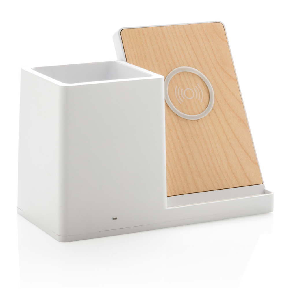 Ontario RCS recycled plastic 10W draadloze lader - met logo of onbedrukt bestellen - wit (± PMS White)