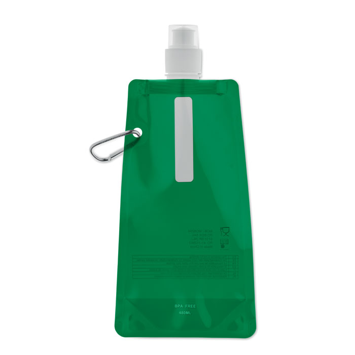 GATES - Opvouwbare drinkfles - met logo of onbedrukt bestellen - transparant groen