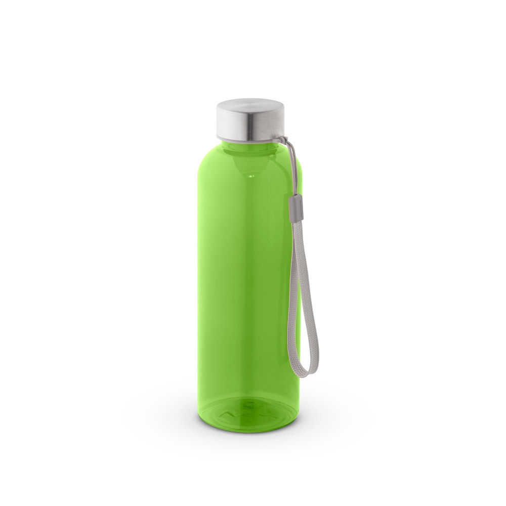 ENDERS M. Gerecycled PET (100% rPET) fles met glanzende doorschijnende afwerking 600 mL - bedrukt of onbedrukt - Licht groen