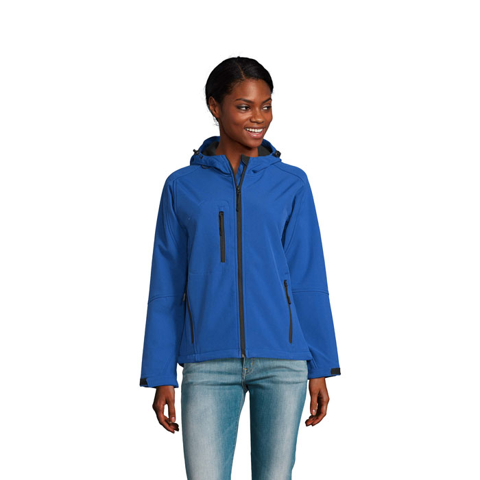REPLAY WOMEN - REPLAY DAMES HOOD SOFTSHELL - kopen of bedrukken - Koningsblauw