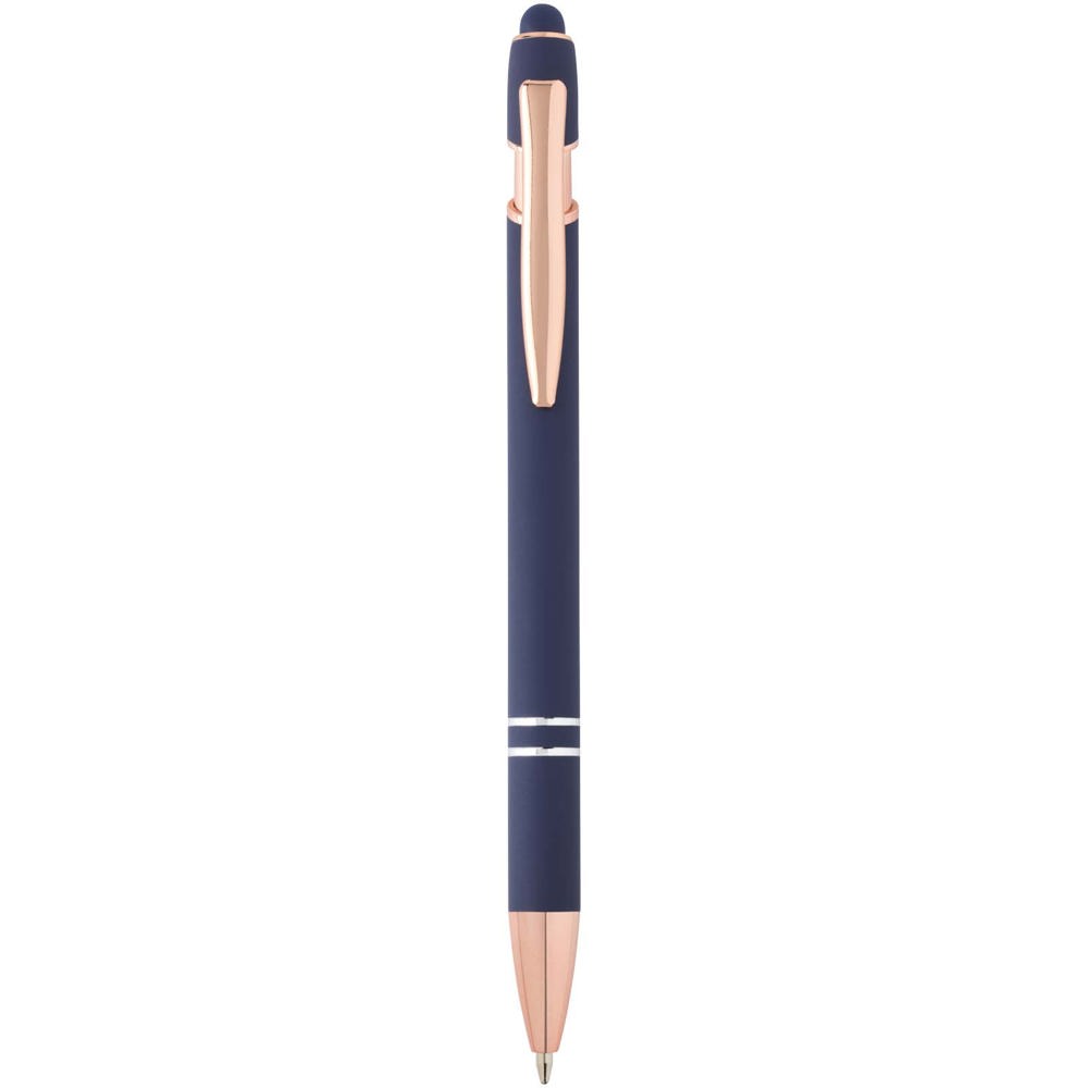 Nanna balpen met roségouden afwerking (zwarte inkt) - voor bedrijven en relatiegeschenken - Oceaanblauw