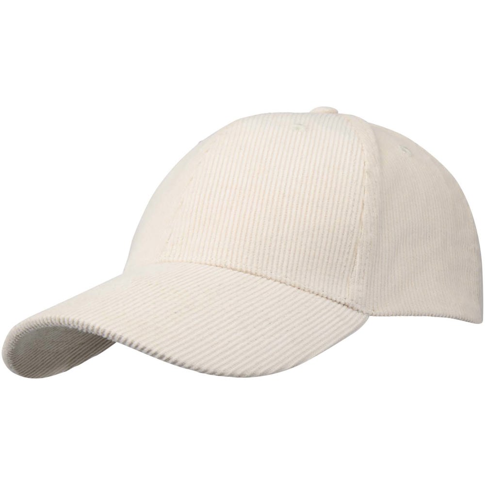 Hutton 6 panel cap van gerecycled corduroy - bedrukt of onbedrukt verkrijgbaar - Zandsteen