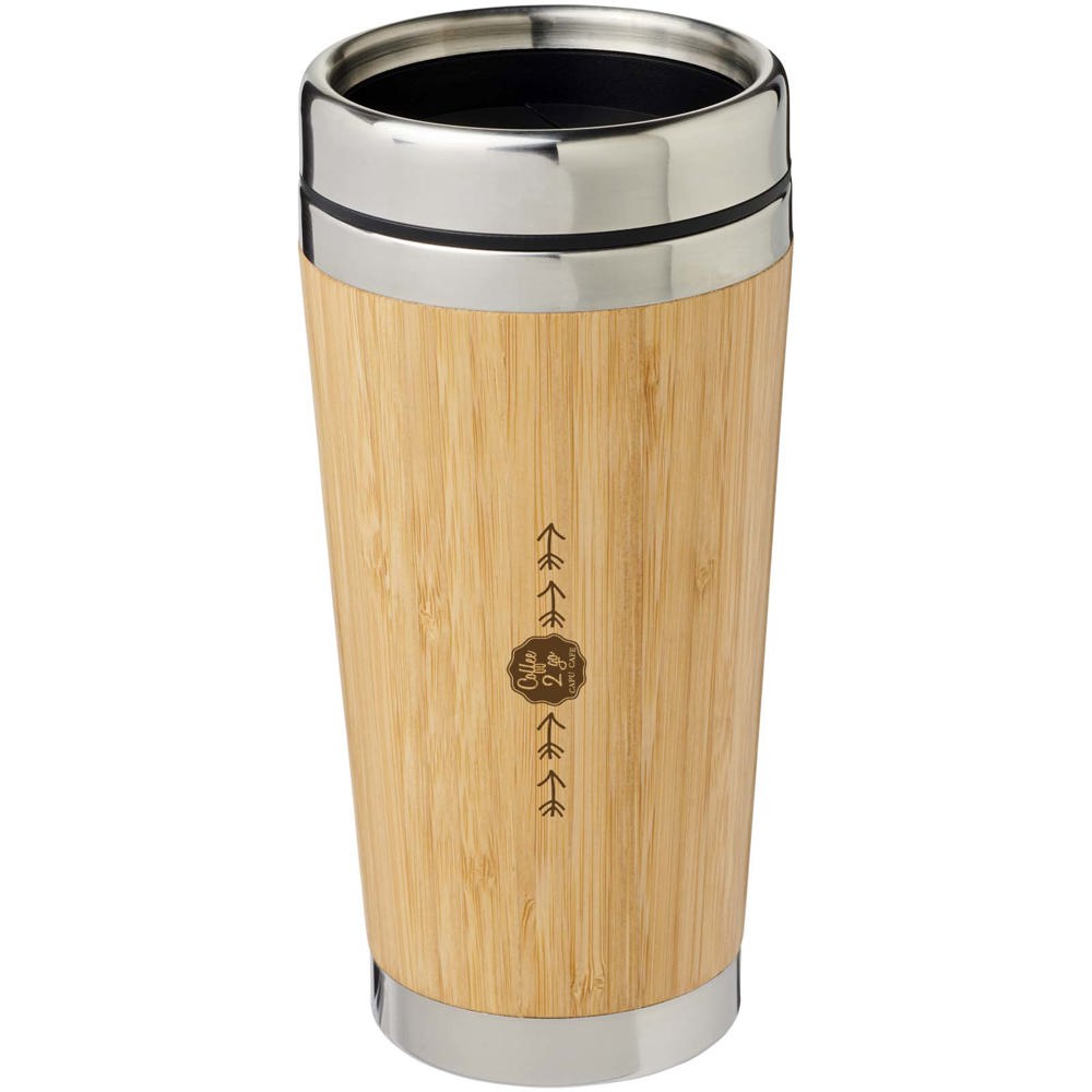 Bambus 450 ml beker met buitenzijde van bamboe