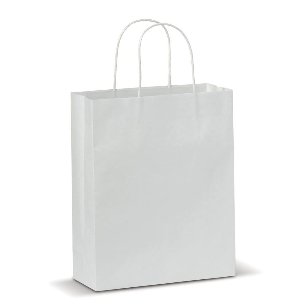 Draagtas papier middel 120g/m² - voor bedrijven en relatiegeschenken - Wit