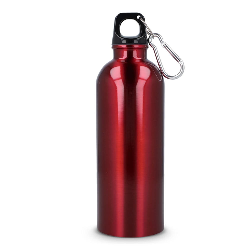 Gerecycled RVS Enkelwandige fles met Karabijnhaak 500ml
