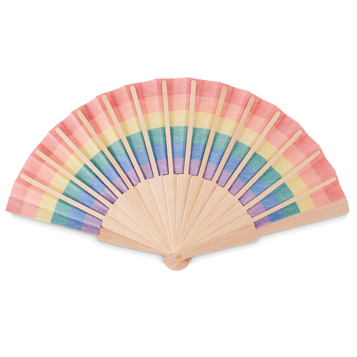 BOWFAN - Houten regenboog handwaaier