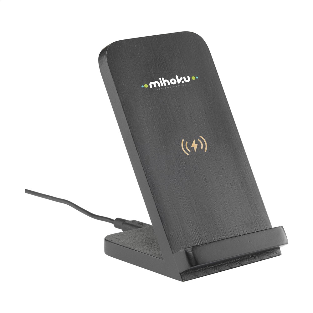 Baloo Wireless Charger Stand 15W oplader - zwart (± PMS Black)