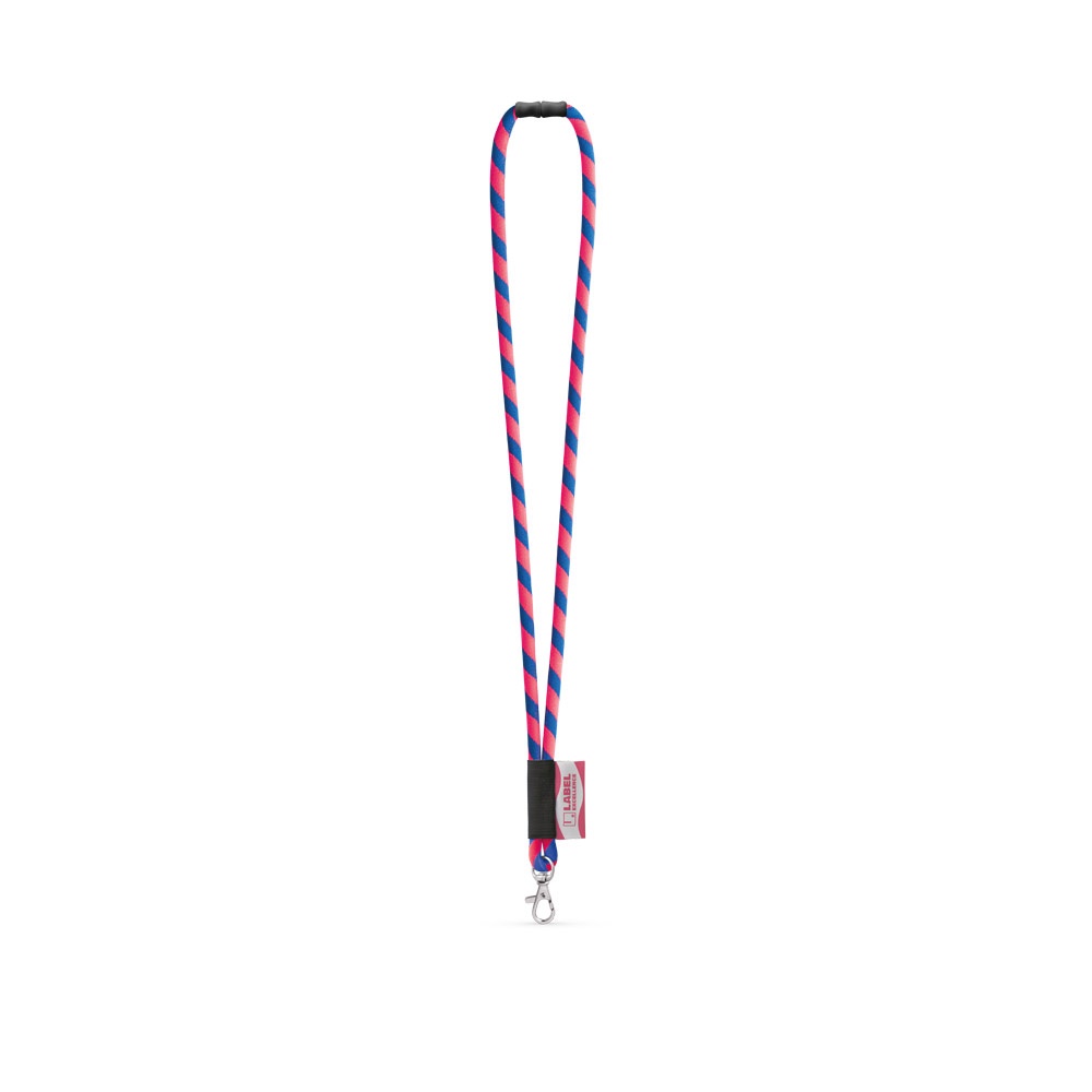 WISBECH. Op maat gemaakte polyamide lanyard - voor bedrijven en relatiegeschenken - Hexachrome roze , Royal blauw