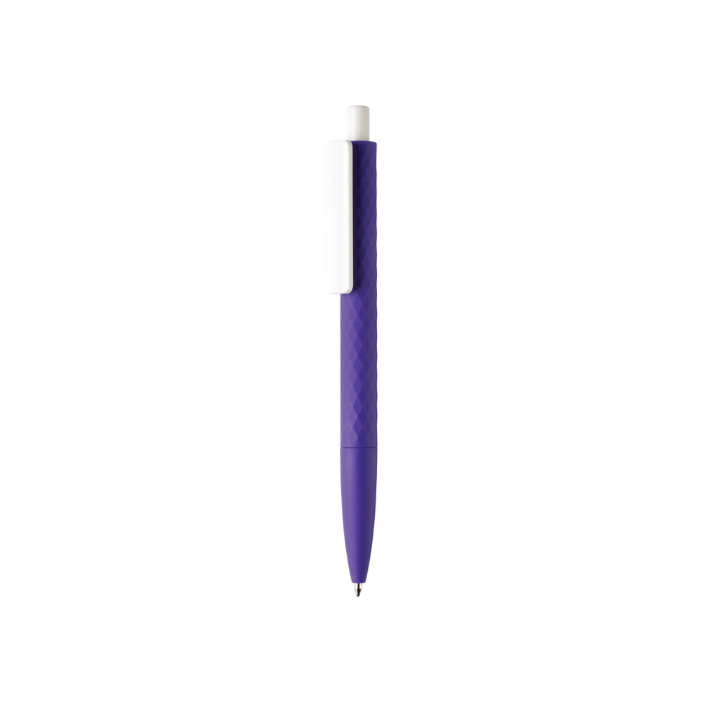 X3 RCS R-ABS pen met smooth touch - met logo of onbedrukt bestellen - paars, wit (± PMS 3583/ ± PMS White)