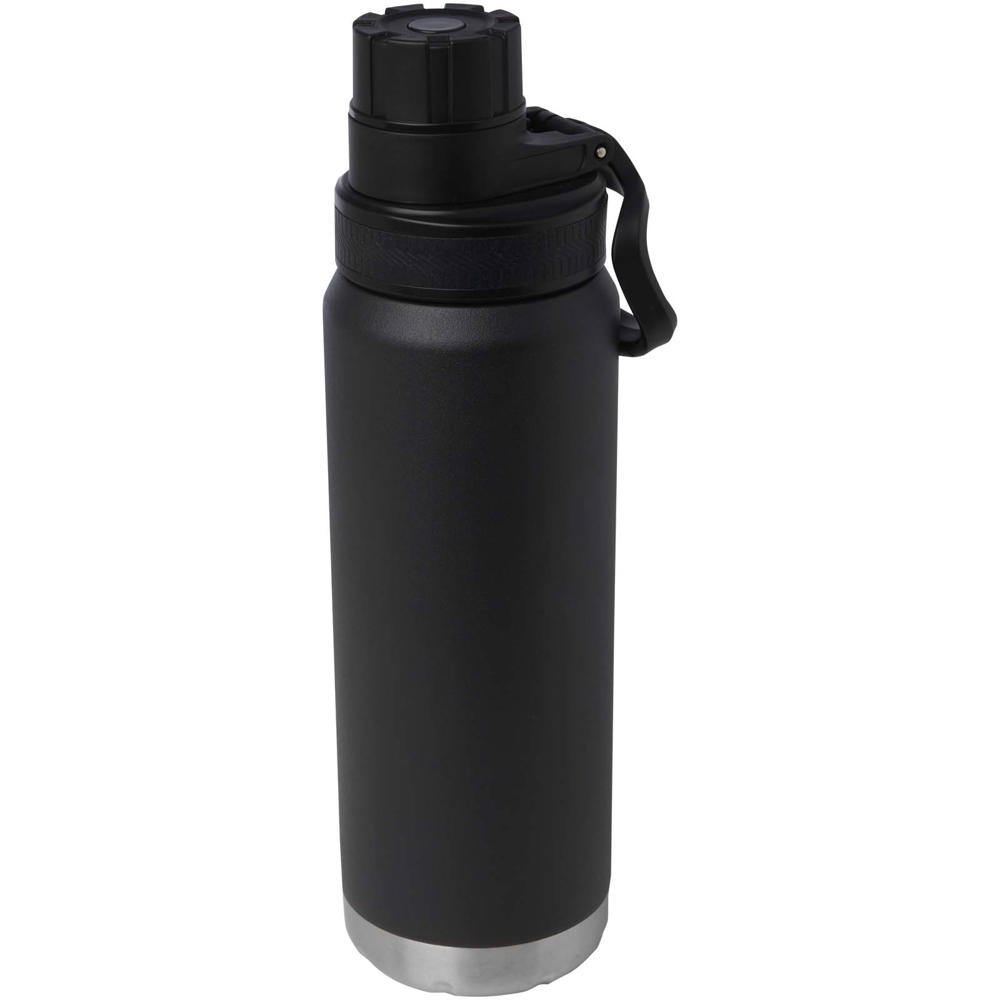 Fortis 700 ml RCS-gecertificeerde waterfles van gerecycled roestvrij staal met koperen vacuümisolatie - Zwart