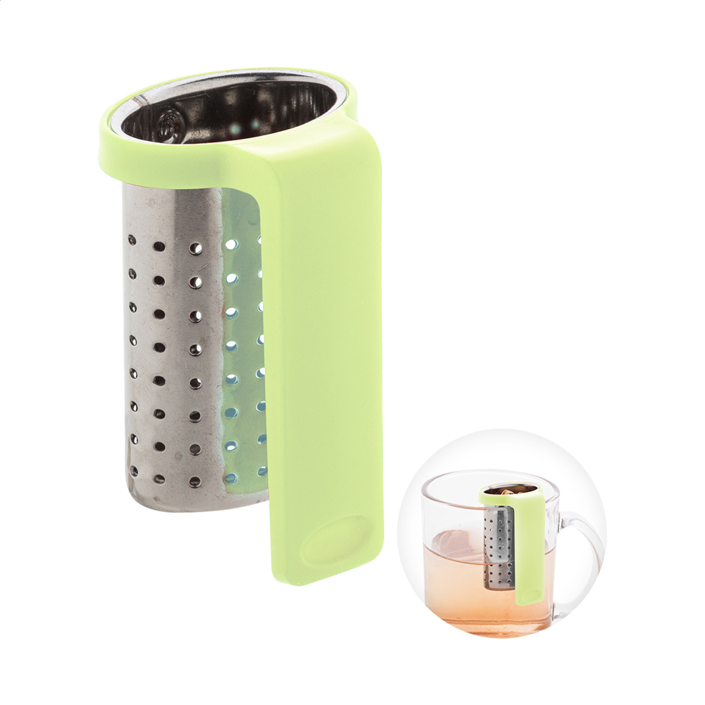 Leaflet - thee infuser - met logo of onbedrukt bestellen - lime groen