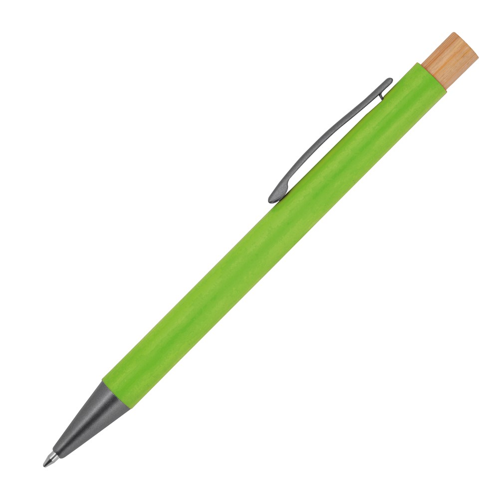 Pen van gerecycled aluminium met bamboe drukker