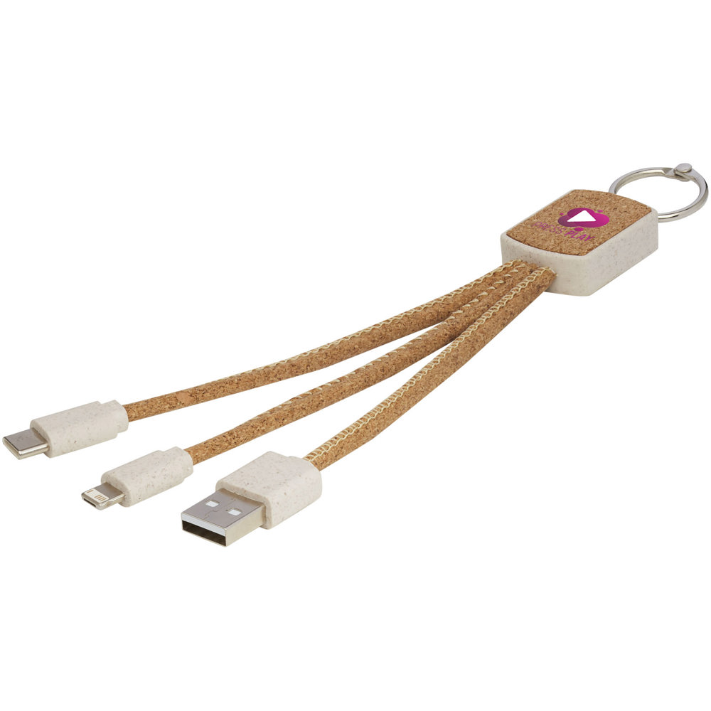 Bates 3-in-1 oplaadkabel van tarwestro en kurk