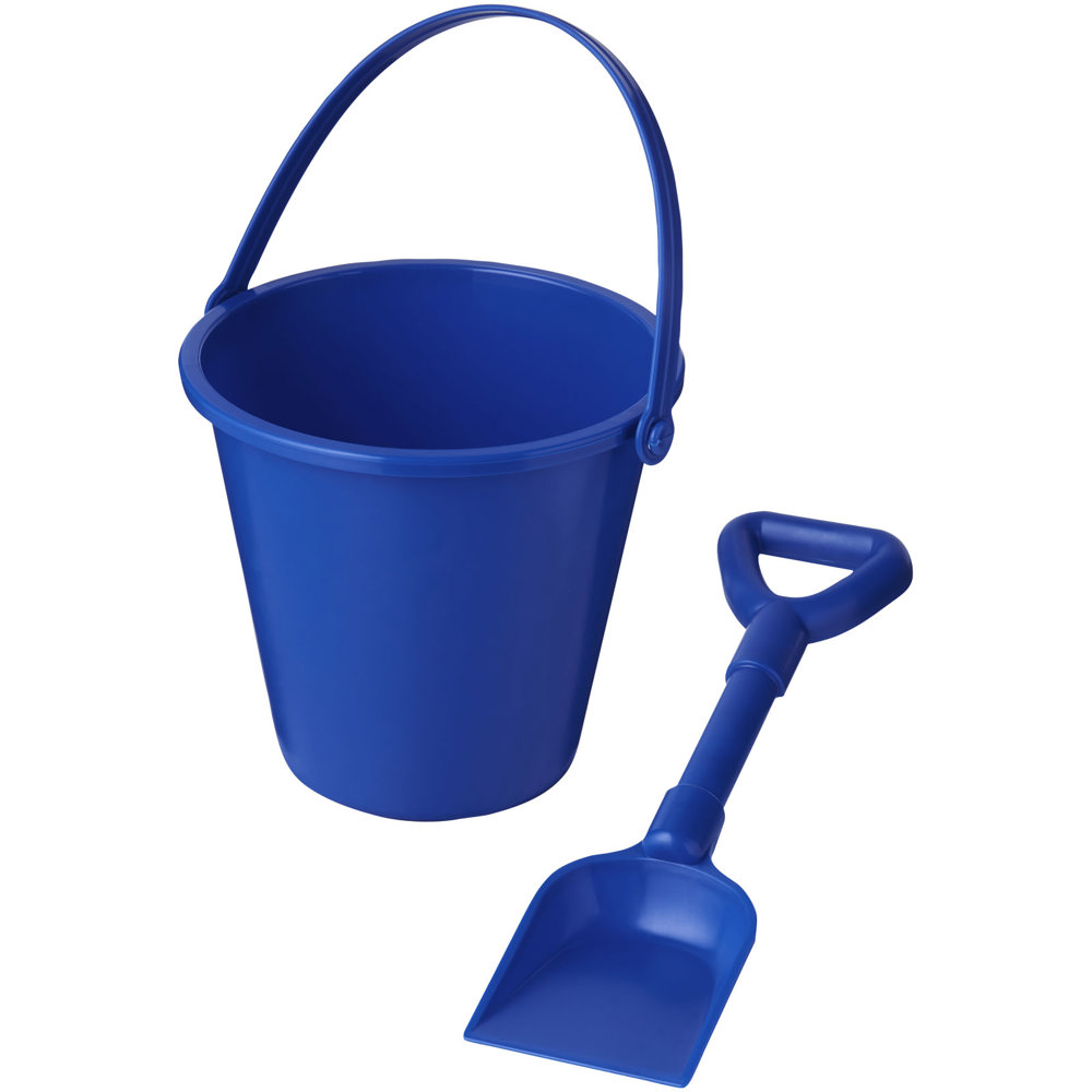 Tides strandemmer en schep van gerecycled plastic - bedrukt of onbedrukt verkrijgbaar - blauw