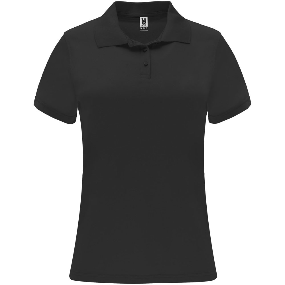 Monzha sportpolo met korte mouwen voor dames - met logo of onbedrukt bestellen - Zwart