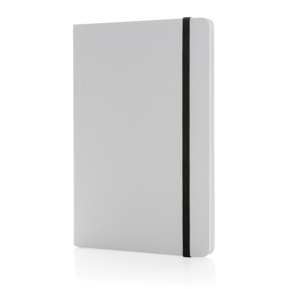 Craftstone A5 gerecycled kraft- en steenpapier notitieboek - bedrukt of onbedrukt verkrijgbaar - wit (± PMS White)