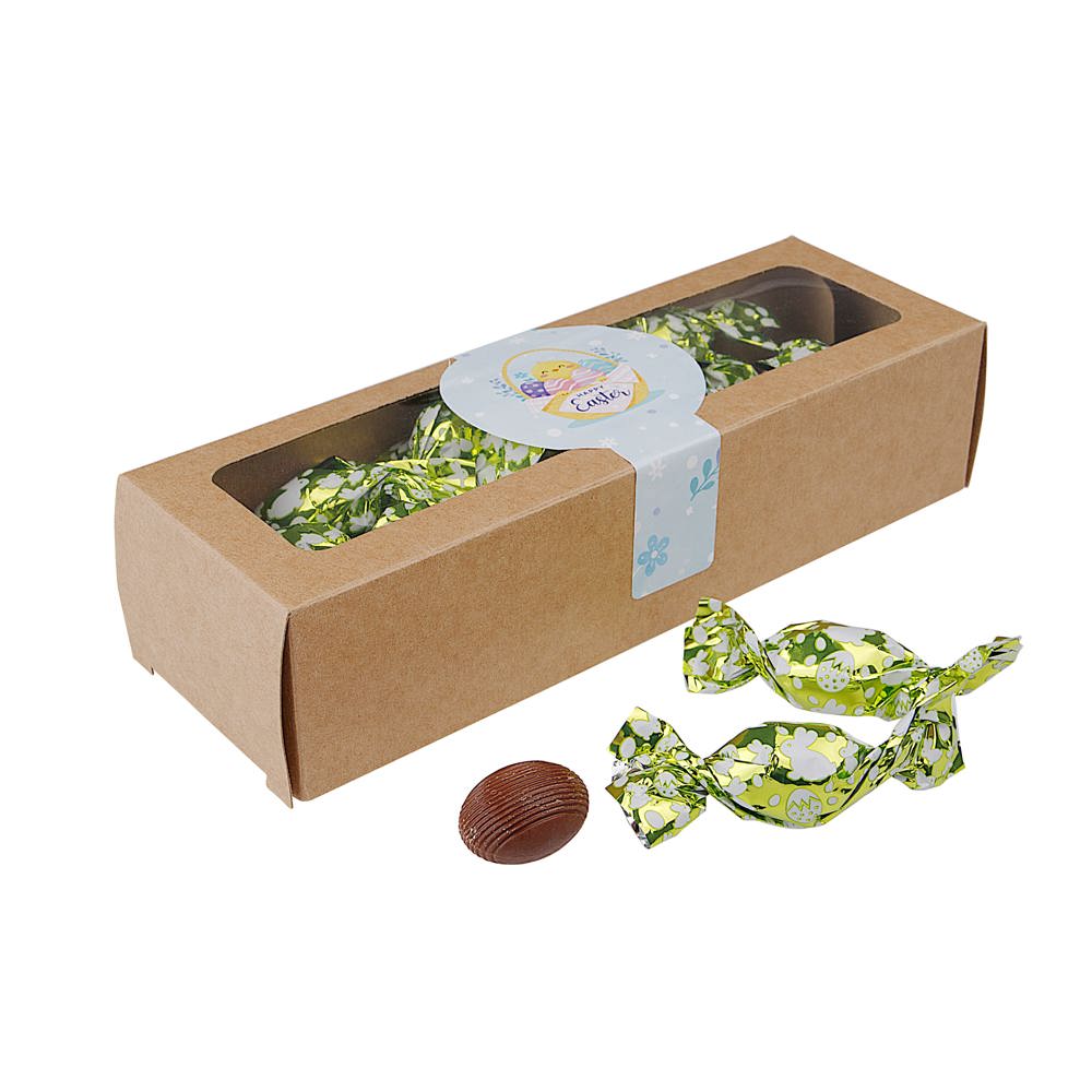 Kraftdoosje met venster - voor bedrijven en relatiegeschenken - bruin