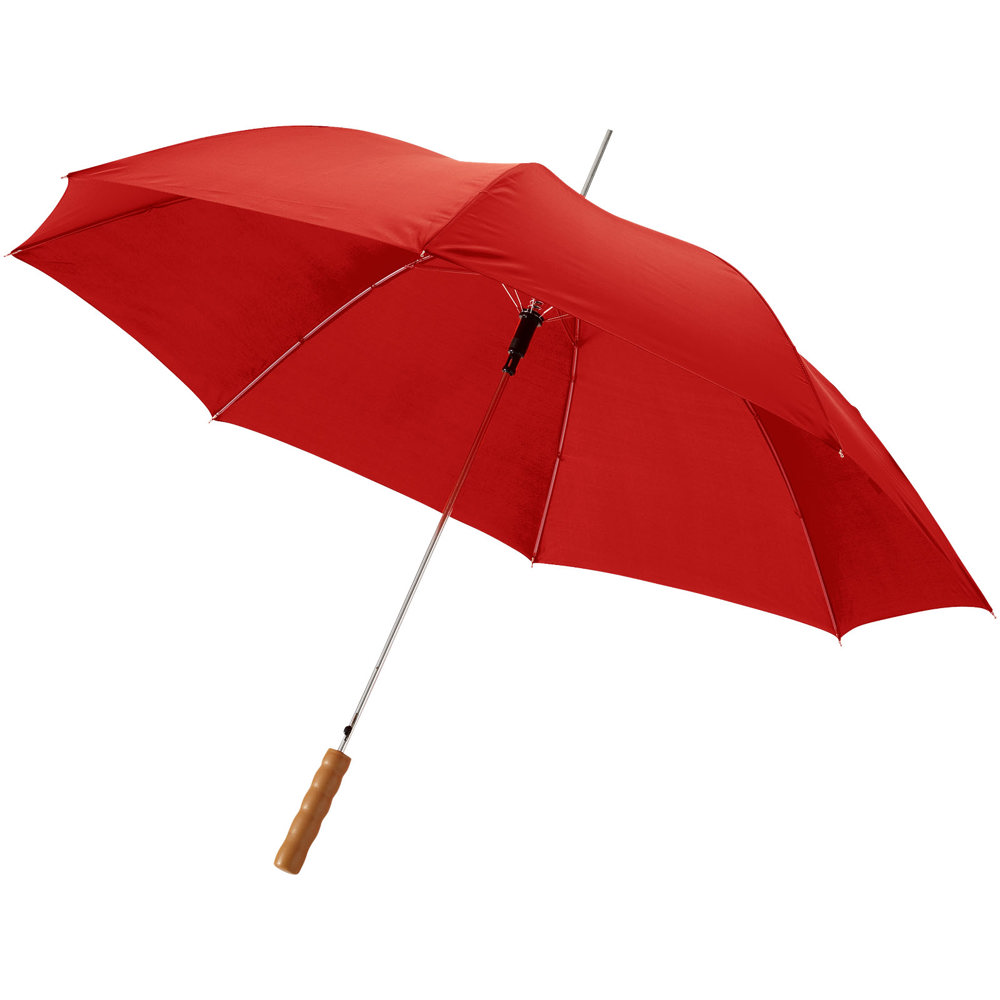 Lisa 23'' automatische paraplu met houten handvat - voor bedrijven en relatiegeschenken - Rood