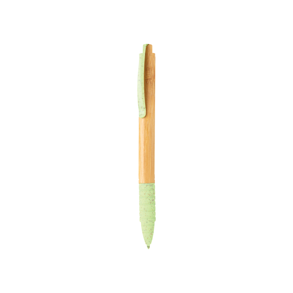 Bamboe & tarwestro pen - bedrukt of onbedrukt verkrijgbaar - groen (± PMS 7486)