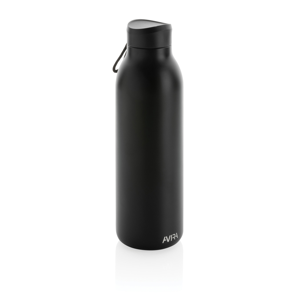 Avira Avior RCS gerecycled roestvrijstalen fles 500 ML - met logo of onbedrukt bestellen - zwart (± PMS Black)