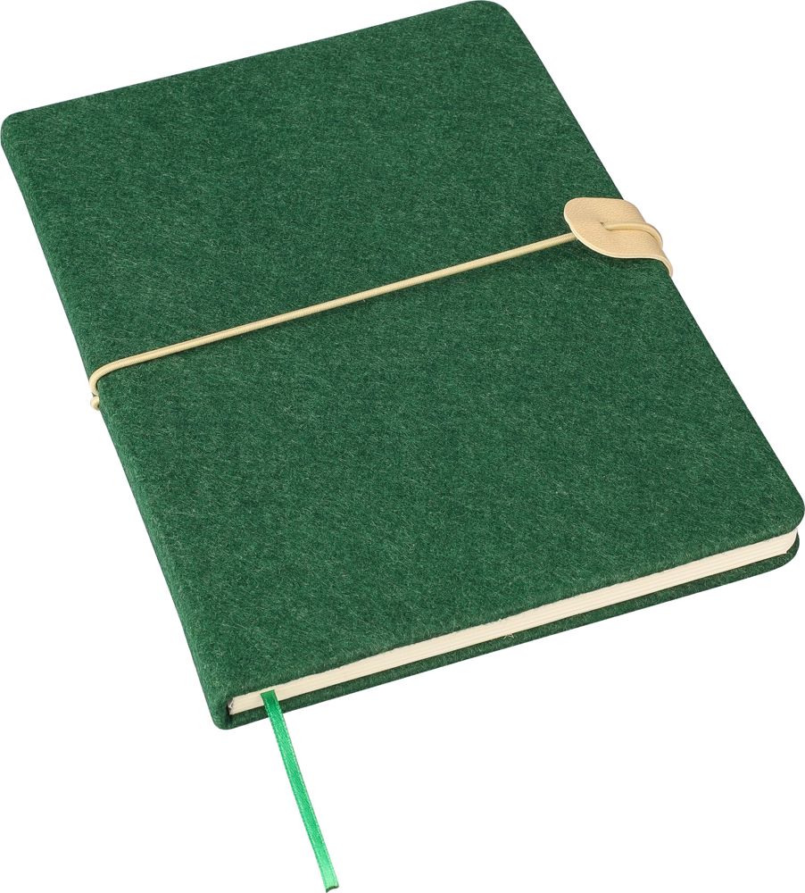 Gerecycled vilt notitieboek (A5) Dario - met logo of onbedrukt bestellen