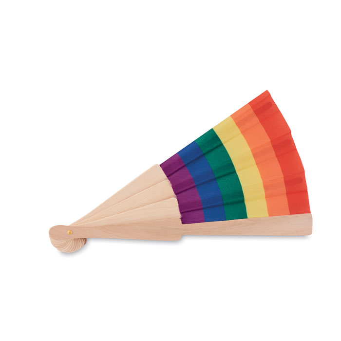 BOWFAN - Houten regenboog handwaaier