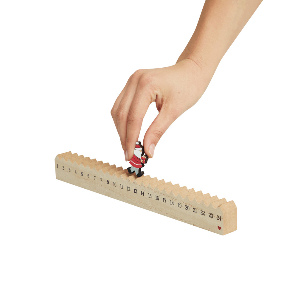 WALKING SANTA - Houten kalender - voor bedrijven en relatiegeschenken