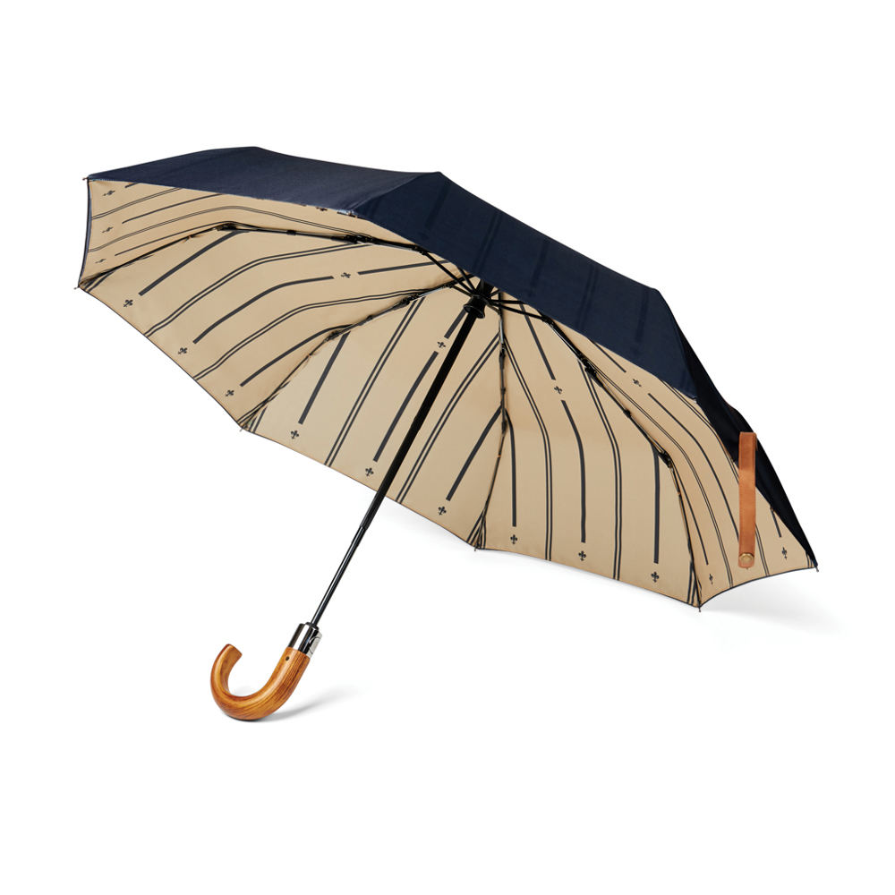 VINGA Bosler AWARE™ RPET 21" opvouwbare paraplu - met logo of onbedrukt bestellen - donkerblauw (± PMS 2379)
