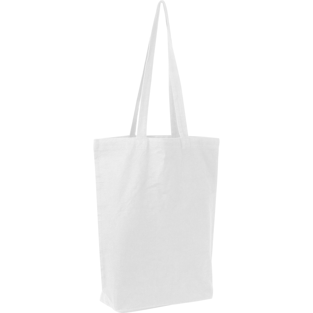 Fairtrade katoenen tas met bodemvouw - Wit
