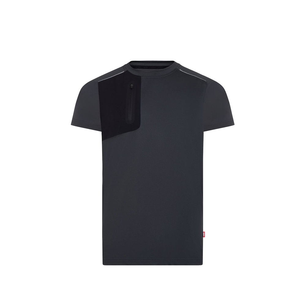 VL RHEA. Technisch wafel-T-shirt (110 g/m²), gemaakt van 100% gerecycled polyester - Grijs