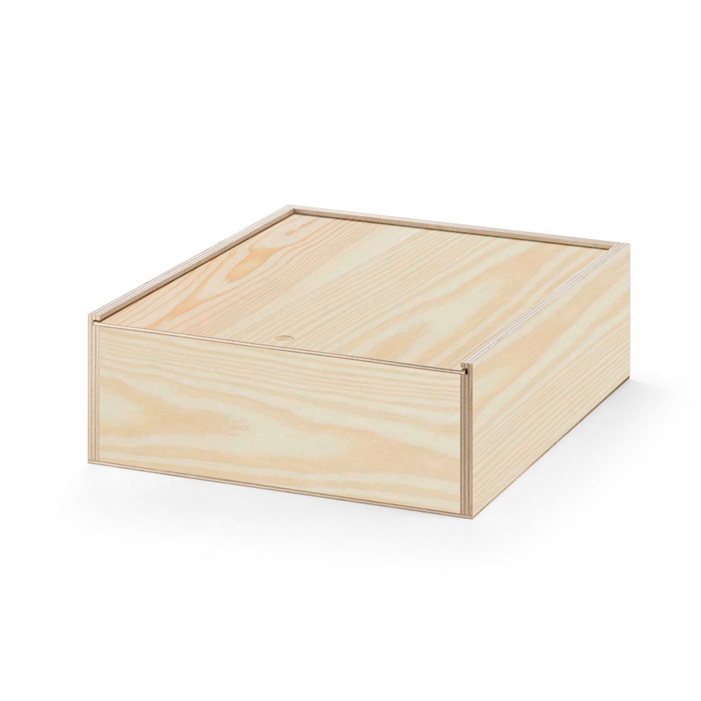 BOXIE WOOD L. Houten doos L - met logo of onbedrukt bestellen