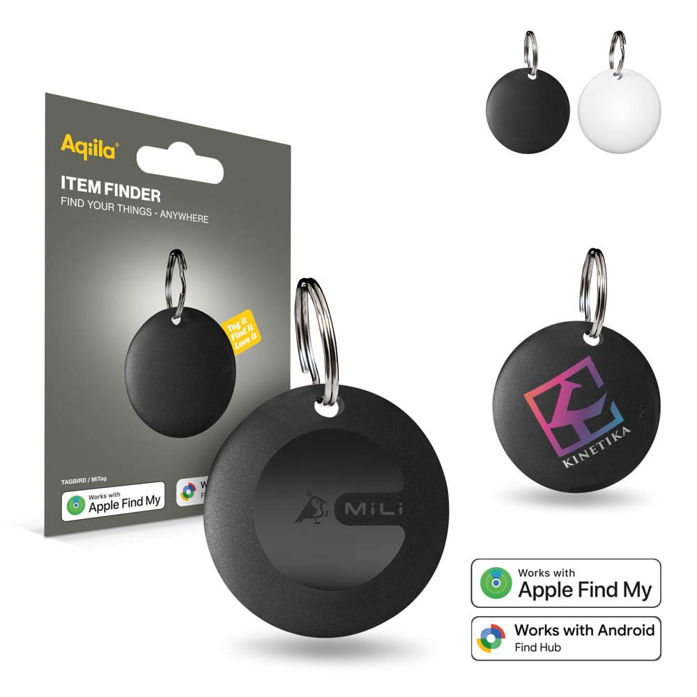 Aqiila Tagbird Waterbestendige Tracker met sleutelring - met logo of onbedrukt bestellen