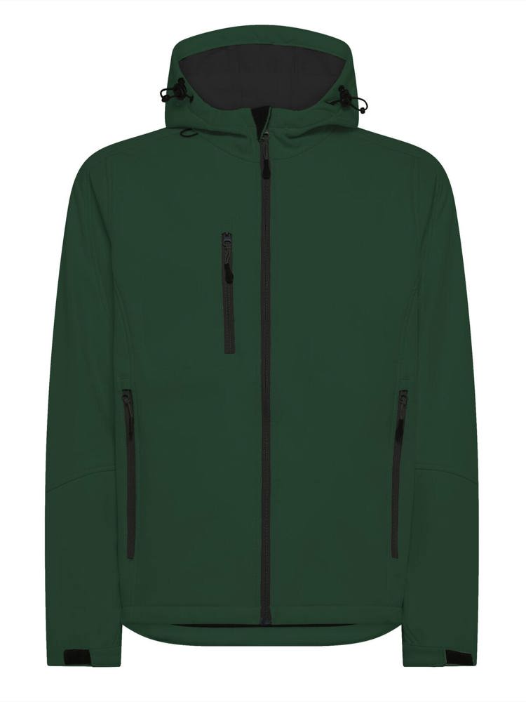 BS Storm softshell jas, 340 gr/m² - met logo of onbedrukt bestellen - Flessengroen (PMS 2411C)