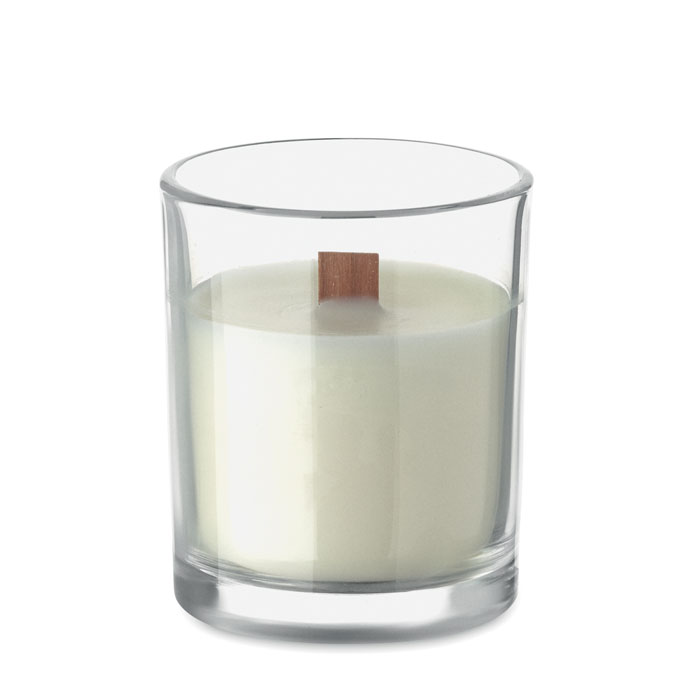 KIVAS WOOD - Plantaardige waskaars 80gr - kopen of bedrukken - Transparant