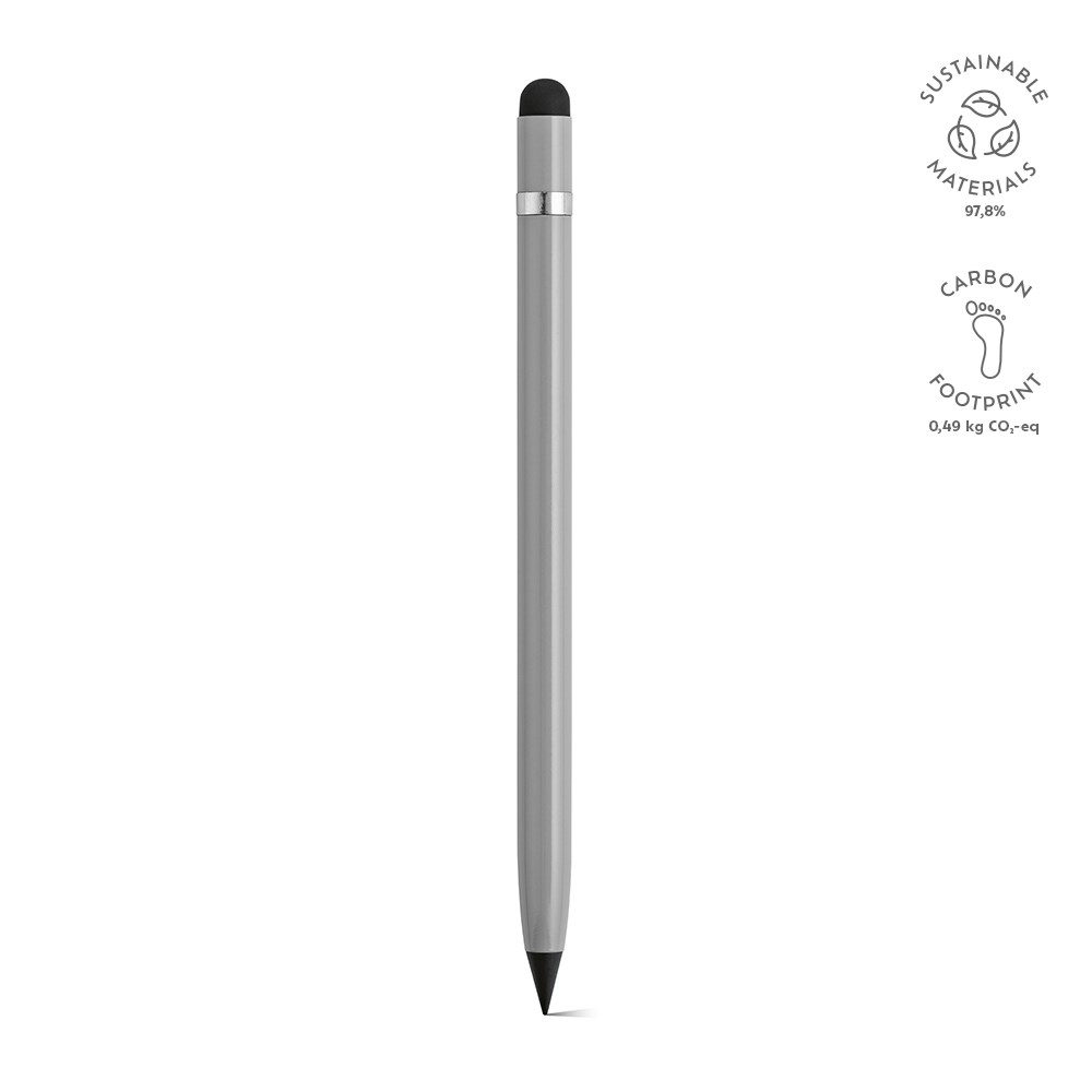 Voltaire Inktloze Pen Gerecycled Aluminium - met logo of onbedrukt bestellen - Zilver