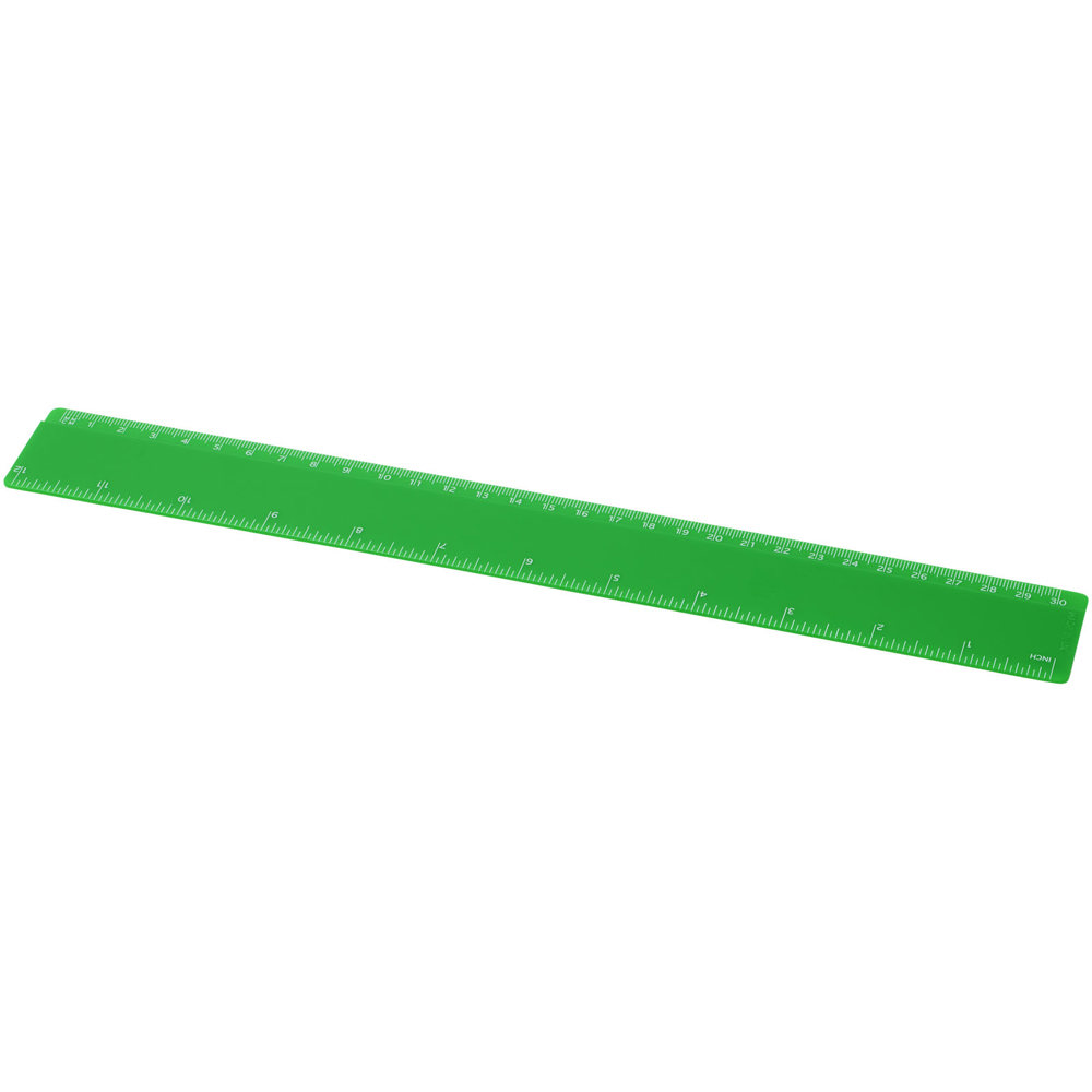 Refari liniaal van 30 cm van gerecycled plastic - bedrukt of onbedrukt verkrijgbaar - Groen