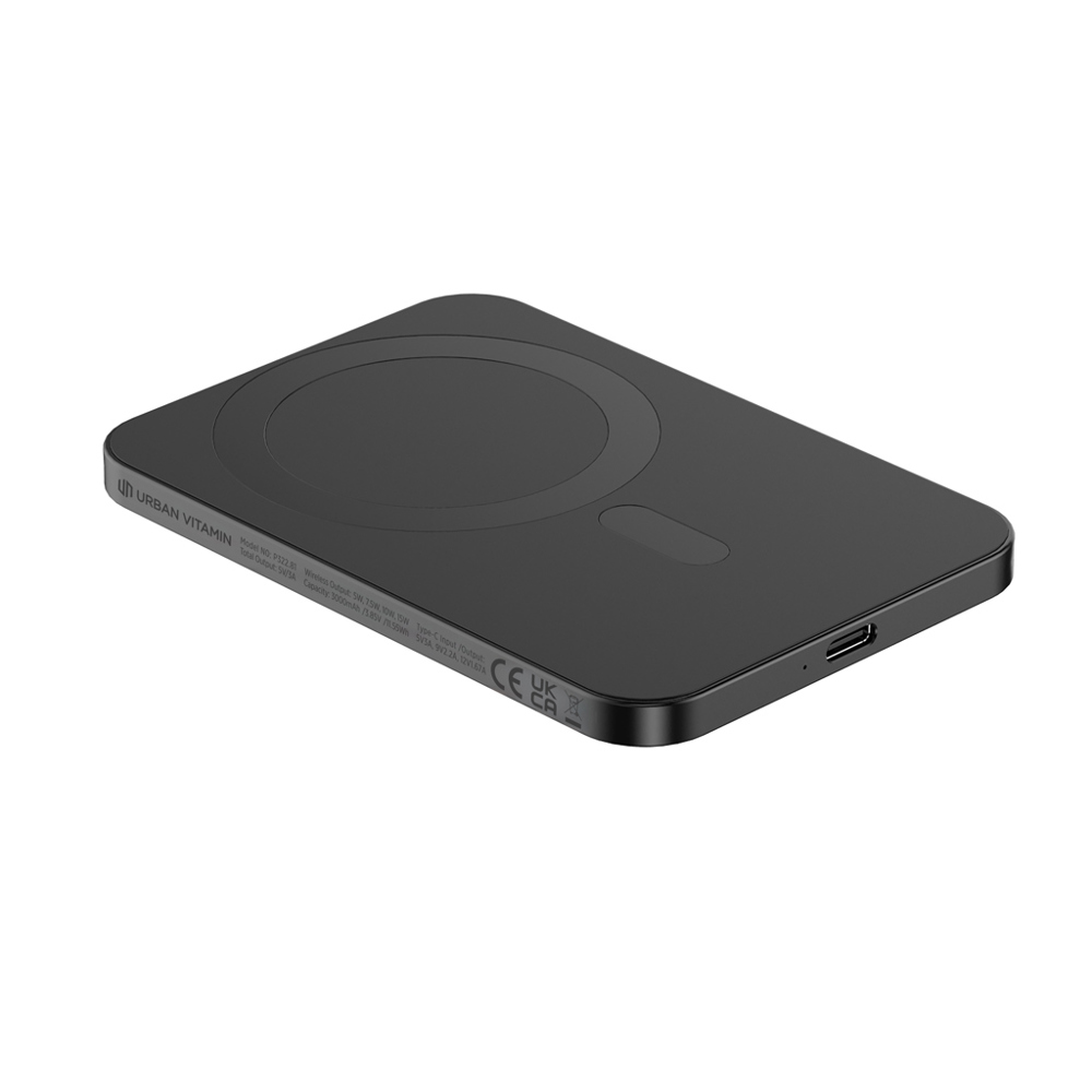 Urban Vitamin Burbank RCS rplastic/alu 3.000 mAh powerbank - bedrukt of onbedrukt verkrijgbaar - zwart (± PMS Black)