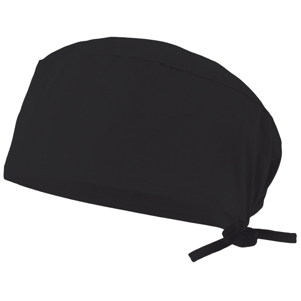 VL ENLIL. Sanitaire keperstof muts (190g/m²), van katoen (35%) en polyester (65%) - met logo of onbedrukt - zwart