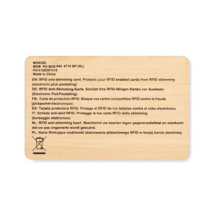 CUSTOS + - Bamboe RFID kaarthouder