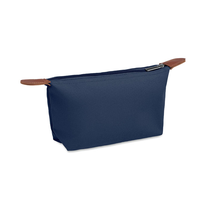 VANITY - 600D RPET toilettas - met logo of onbedrukt bestellen - blauw