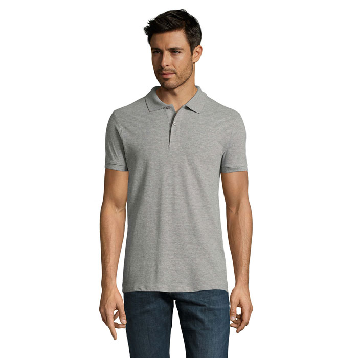 PERFECT MEN - PERFECT HEREN Polo 180g - voor bedrijven en relatiegeschenken - Grijs Gemêleerd 2