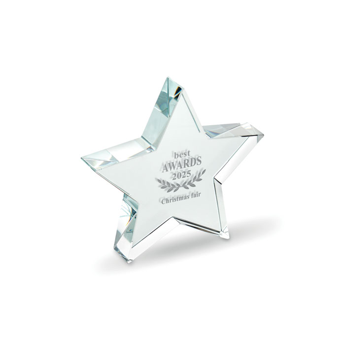 STARWARD - Glazen ster award - bedrukt of onbedrukt verkrijgbaar