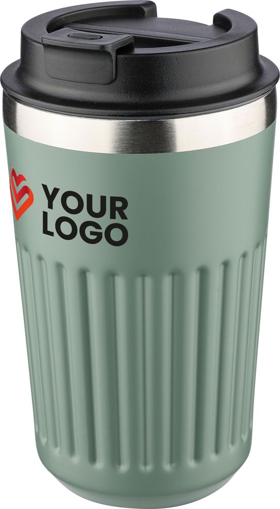 Recycled roestvrijstalen thermosbeker (400 ml) Chiara - met logo of onbedrukt bestellen