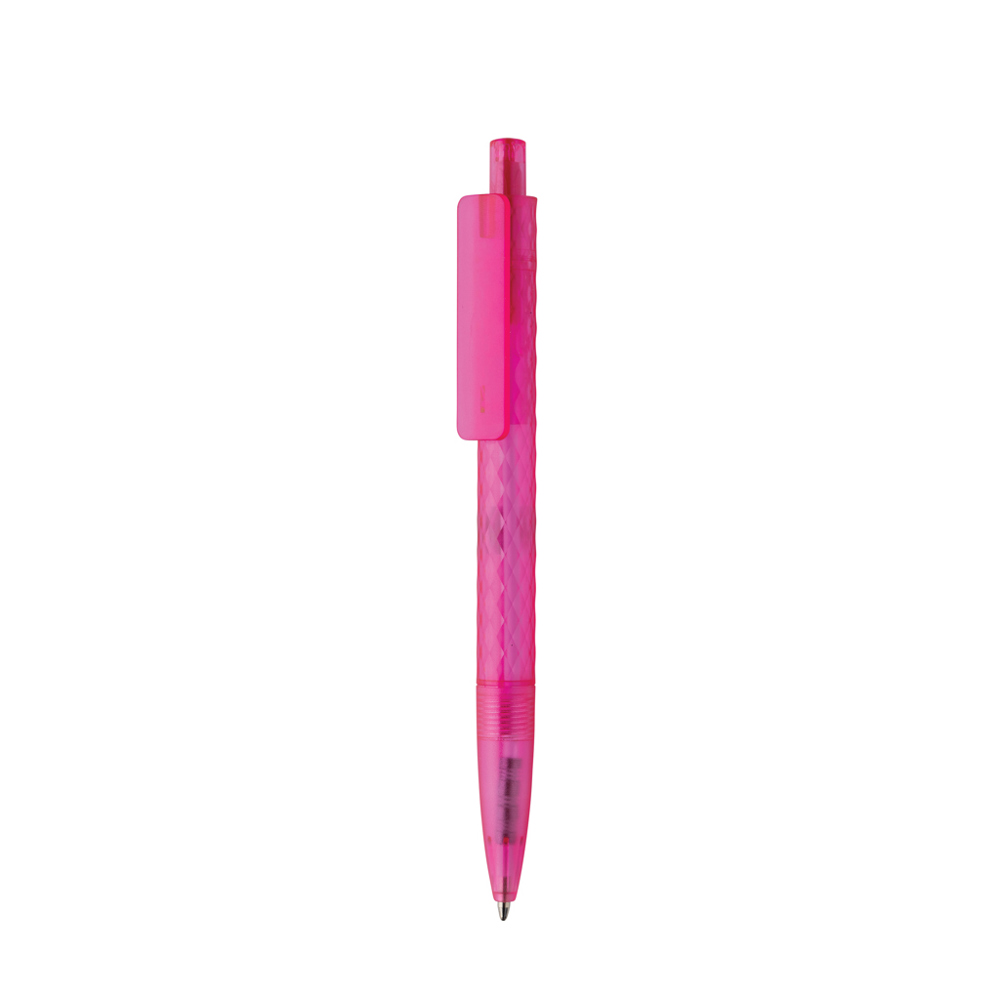 X3 GRS gerecycled PC plastic pen frosted - met logo of onbedrukt bestellen - roze (± PMS 219)