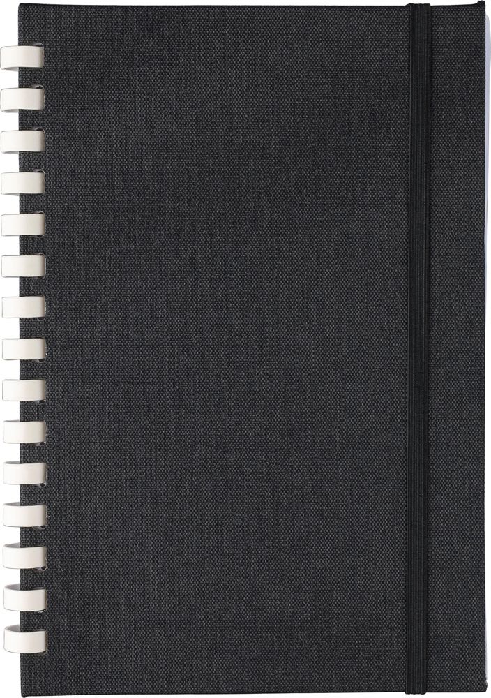 rPET notitieboek (A5) Ilias - met logo of onbedrukt bestellen - zwart