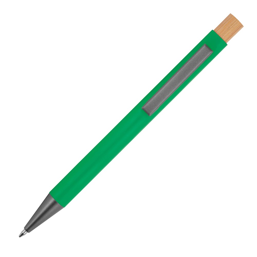 Pen van gerecycled aluminium met bamboe drukker