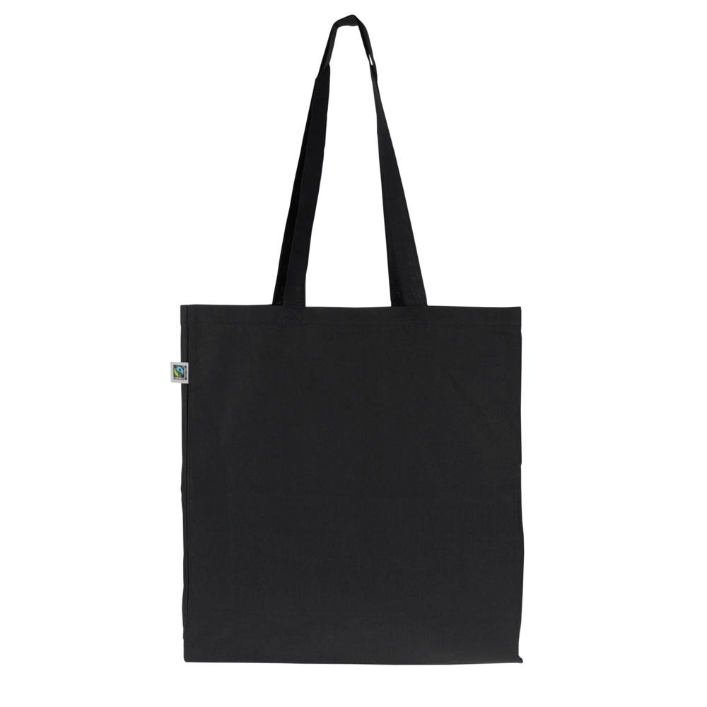 Fairtrade katoenen tas gekleurd lang 140g/m² 38x10x42cm