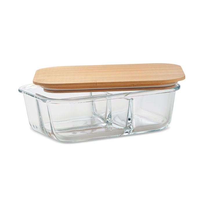 TUNDRA 3 - Glazen lunchbox bamboe deksel