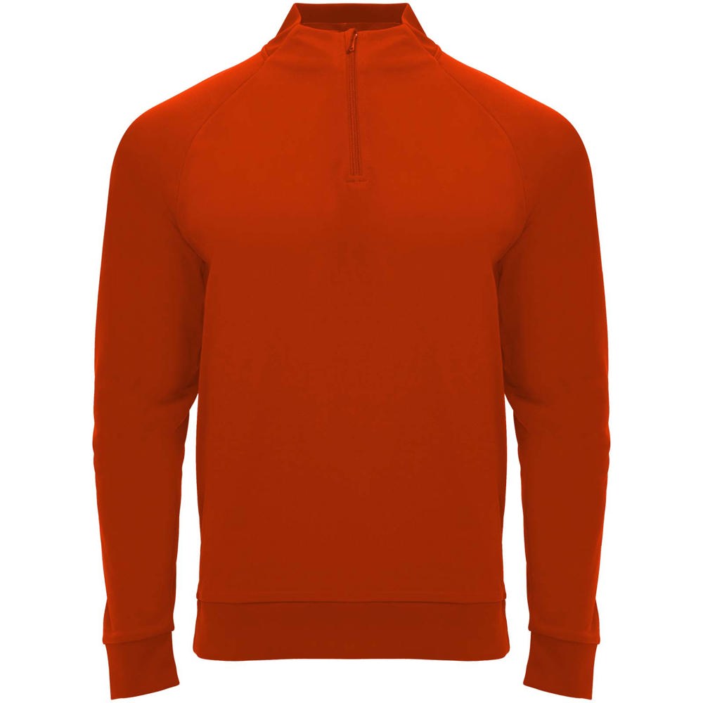 Epiro sweatshirt met lange mouwen en kwartrits voor kinderen - met logo of onbedrukt bestellen - rood