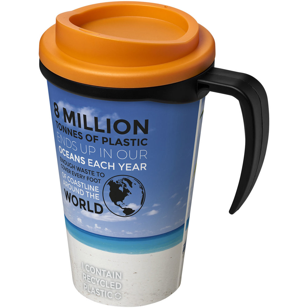 Brite Americano® grande 350 ml geïsoleerde beker - voor bedrijven en relatiegeschenken - Zwart, Oranje
